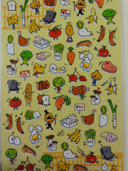 Cute Kawaii Mind Wave Healthy Fruit and Vegetable Sticker Sheet - for Journal Planner Craft Penpal Gift