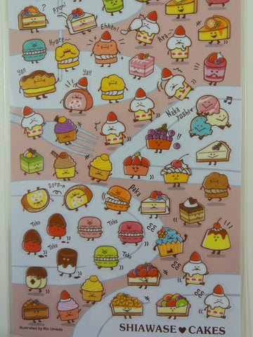 Cute Kawaii Mind Wave Sweet Fruit Cakes Sticker Sheet - for Journal Planner Craft