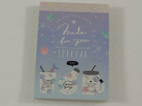 Cute Kawaii Kamio Beach Sea Shell Drink Party Mini Notepad / Memo Pad - Stationery Designer Writing Paper Collection