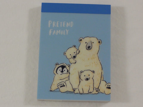 Cute Kawaii Mind Wave Polar Friends Penguin and Bear Mini Notepad / Memo Pad - Stationery Designer Writing Paper Collection