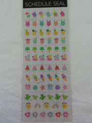 Cute Kawaii Mind Wave Summer Vacation Palm Beach Drink Sticker Sheet - for Journal Planner Craft