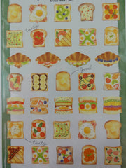 Cute Kawaii Mindwave Foodies Sticker Sheet - C - Healthy Bread Breakfast Sandwich Croissant Fruit  - for Journal Planner Craft