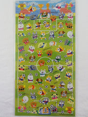 Cute Kawaii Mindwave Soccer Fun Dogs Sticker Sheet - for Journal Planner Craft Penpal Gift