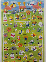 Cute Kawaii Mindwave Soccer Fun Dogs Sticker Sheet - for Journal Planner Craft Penpal Gift