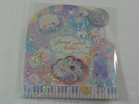 Cute Kawaii Kamio Sweet Fairy Tale Musical Cat Sticker Flakes Sack - for Journal Planner Craft Scrapbook Agenda