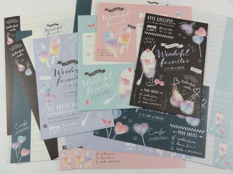 Crux Wonderful Favorites Ice Cream Soda Lillipop Drink Letter Sets - Stationery Writing Paper Envelope