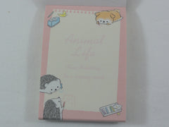 Cute Kawaii Kamio Hedgehog Dog Friends Homework Study Craft Time Mini Notepad / Memo Pad - Stationery Design Writing Collection