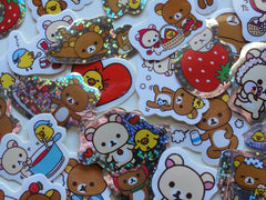 San-X Rilakkuma Bear Flake Stickers - 54 pcs
