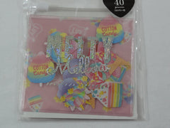 Crux Melty Melow Series in Reusable Ziplock Bag - Pink - Drink Cotton Candy Flake Stickers Sack - for Journal Planner Scrapbooking Craft