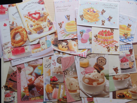 Cute Kawaii Bear Sweet and Latte Letter Paper + Envelope Theme Set