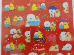 Cute Kawaii Mind Wave Dog and Bird Sticker Sheet - for Journal Planner Craft