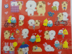 Cute Kawaii Mind Wave Dog and Bird Sticker Sheet - for Journal Planner Craft