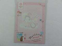 Cute Kawaii Q-Lia Hedgehog Cafe 4 x 6 Inch Notepad / Memo Pad - Stationery Designer Paper Collection