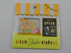 Cute Kawaii Mind Wave Market Series - Neon Yellow - Bread Bakery Flake Stickers Sack - for Journal Agenda Planner Scrapbooking Craft