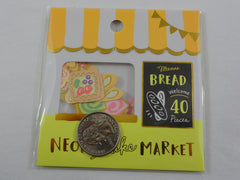 Cute Kawaii Mind Wave Market Series - Neon Yellow - Bread Bakery Flake Stickers Sack - for Journal Agenda Planner Scrapbooking Craft