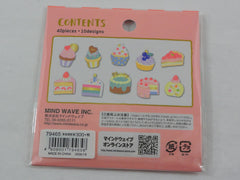 Cute Kawaii Mind Wave Market Series - Neon Peach - Cake Cupcake Flake Stickers Sack - for Journal Agenda Planner Scrapbooking Craft