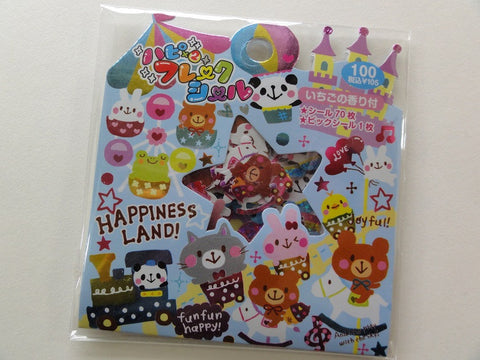 Cute Kawaii Pool Cool Happiness Land Panda Rabbit Bear Animal Stickers Sack - Vintage