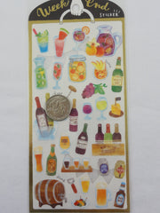 Cute Kawaii Mind Wave Weekend Market Series - Drinks Beer Cocktail Fruit Sticker Sheet - for Journal Planner Craft