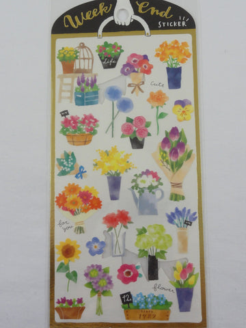 Cute Kawaii Mind Wave Weekend Market Series - Garden Flower and Plant Sticker Sheet - for Journal Planner Craft
