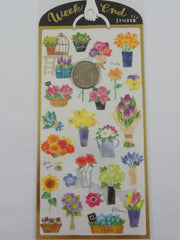 Cute Kawaii Mind Wave Weekend Market Series - Garden Flower and Plant Sticker Sheet - for Journal Planner Craft