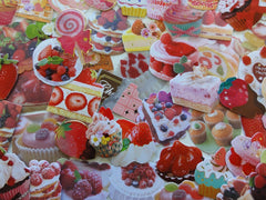 Cute Kawaii Sweet Red Strawberry Cake Chocolate theme Flake Stickers - 50 pcs