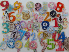 Cute Kawaii Numbers Flake Stickers