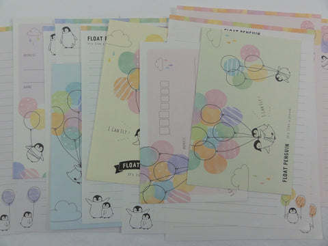 Crux Penguin and Balloons Letter Sets - Stationery Writing Paper Envelope