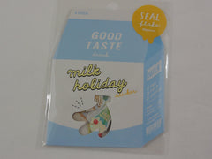 Cute Kawaii Crux Flake Stickers in Milk Carton Package - Milk and Drinks Flake Stickers Sack - for Journal Planner Scrapbooking Craft