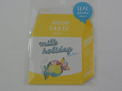 Cute Kawaii Crux Flake Stickers in Milk Carton Package - Sweet Ice Cream Cupcake Drinks Flake Stickers Sack - for Journal Planner Scrapbooking Craft