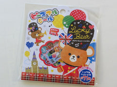 z Cute Kawaii Mind Wave Bear Merry Days in London Stickers Flake Sack - Vintage