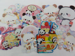 Cute Kawaii Panda theme Flake Sack Stickers - 41 pcs + 1 Large Sticker