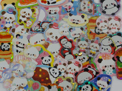 Cute Kawaii Panda theme Flake Sack Stickers - 41 pcs + 1 Large Sticker