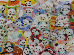 Cute Kawaii Panda theme Flake Sack Stickers - 41 pcs + 1 Large Sticker
