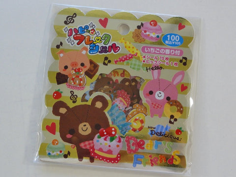 Cute Kawaii Pool Cool Bear's Friends Stickers Flake Sack - Vintage B