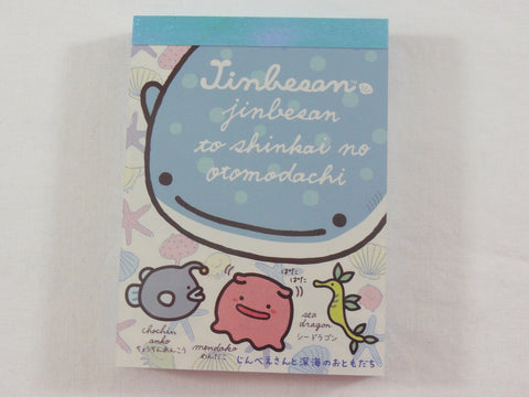 Vintage Rare VHTF - Cute Kawaii San-X Jinbesan Whale Mini Notepad / Memo Pad - C - Stationery Penpal Gift