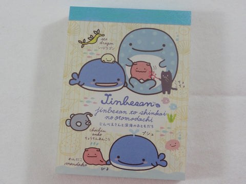 Vintage Rare VHTF - Cute Kawaii San-X Jinbesan Whale Mini Notepad / Memo Pad - D - Stationery Penpal Gift