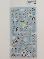 Cute Kawaii Mind Wave Penguin Sticker Sheet - for Journal Planner Craft