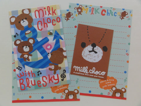 Cute Kawaii Q-Lia Milk Choco Bear Mini Letter Sets
