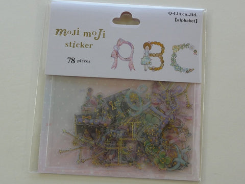 Cute Kawaii Q-Lia Alphabet Flower Clover Girl Theme Sticker Flakes Sack