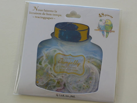 Cute Kawaii Q-Lia Birds Garden Clover Flake Stickers Sack