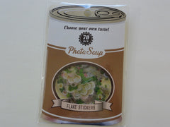 Cute Kawaii Q-Lia Green Lucky Clover Photo Flake Stickers Sack