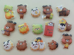 z Cute Kawaii Crux Popcorn Bear Flake Stickers Sack - Chocolate