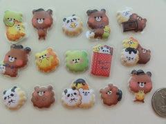 z Cute Kawaii Crux Popcorn Bear Flake Stickers Sack - Chocolate