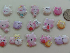 z Cute Kawaii Crux Popcorn Bear Flake Stickers Sack - Strawberry
