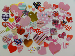 Cute Kawaii Hearts Love Valentine Flake Stickers - 62 pcs