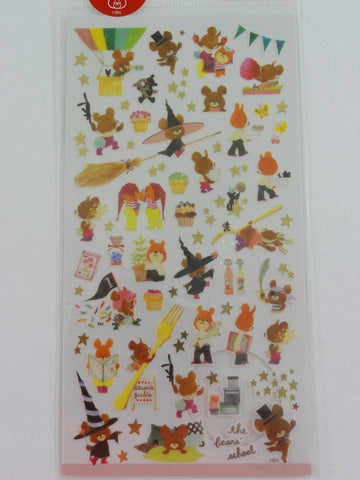 Cute Kawaii Mind Wave Bear Witch School Sticker Sheet - for Journal Planner Craft Organizer