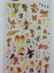 Cute Kawaii Mind Wave Bear Witch School Sticker Sheet - for Journal Planner Craft Organizer