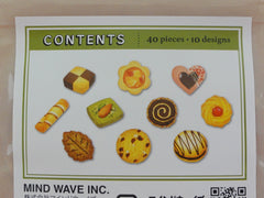 Cute Kawaii Mind Wave Bake Goods Bakery Sweet Cookie Almond Heart Flake Stickers Sack - for Journal Agenda Planner Scrapbooking Craft