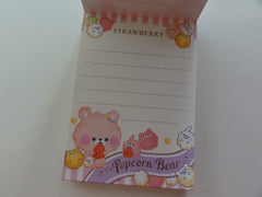 Cute Kawaii Crux Popcorn Bear Strawberry Mini Notepad / Memo Pad