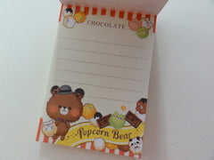 Cute Kawaii Crux Popcorn Bear Chocolate Mini Notepad / Memo Pad